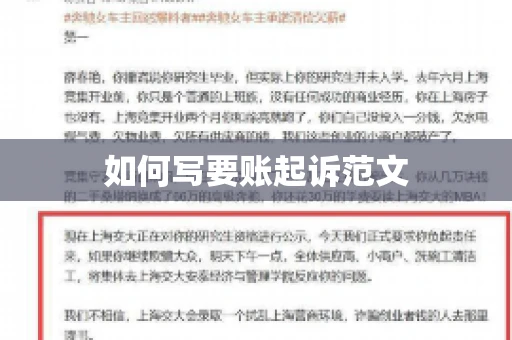 如何写要账起诉范文