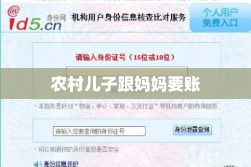 农村儿子跟妈妈要账