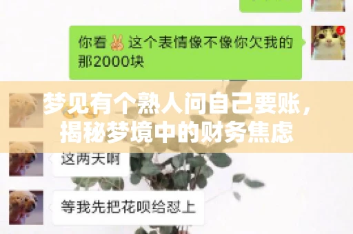 梦见有个熟人问自己要账,揭秘梦境中的财务焦虑 梦见有个熟人问自己要账,揭秘梦境中的财务焦虑