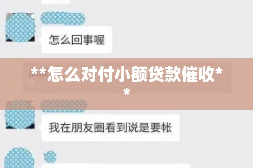 **怎么对付小额贷款催收**