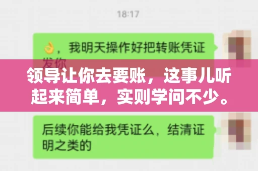 领导让你去要账，这事儿听起来简单，实则学问不少。我有个朋友，叫小王，最近就碰上了这样的难题。今天，咱们就聊聊这个话题，看看在职场中，面对领导交代的要账任务，我们应该怎么应对。