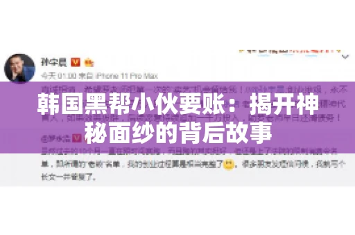 韩国黑帮小伙要账：揭开神秘面纱的背后故事
