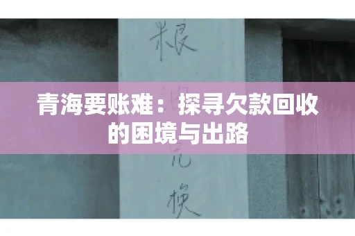 青海要账难:探寻欠款回收的困境与出路 青海要账难:探寻欠款回收的困境与出路