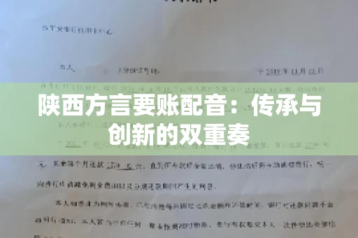 陕西方言要账配音：传承与创新的双重奏