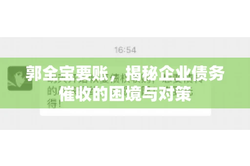 郭全宝要账，揭秘企业债务催收的困境与对策